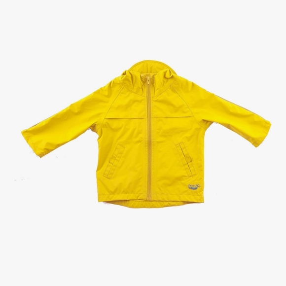 Splashy Bright Yellow Kids Raincoat - Picture 1 of 8
